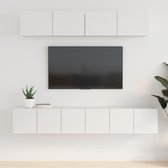 The Living Store TV-Meubelset - 3x 60x30x30cm - 2x 80x30x30cm - Wit