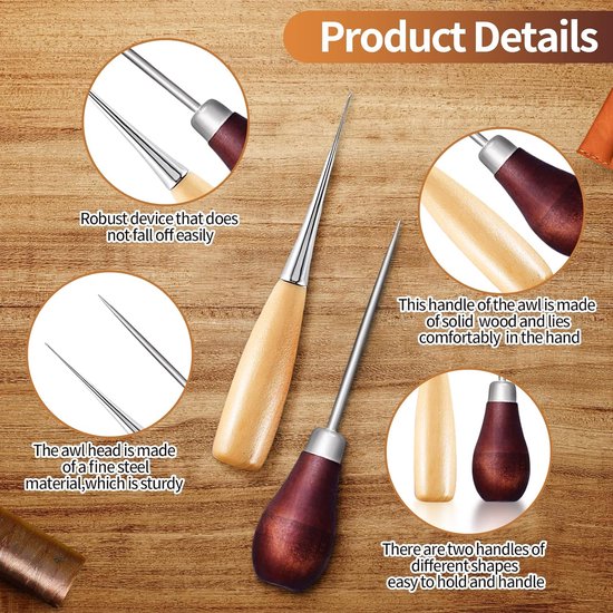 2 pièces outils en cuir outils de poinçon en bois pour le cuir artisanat du  cuir trou