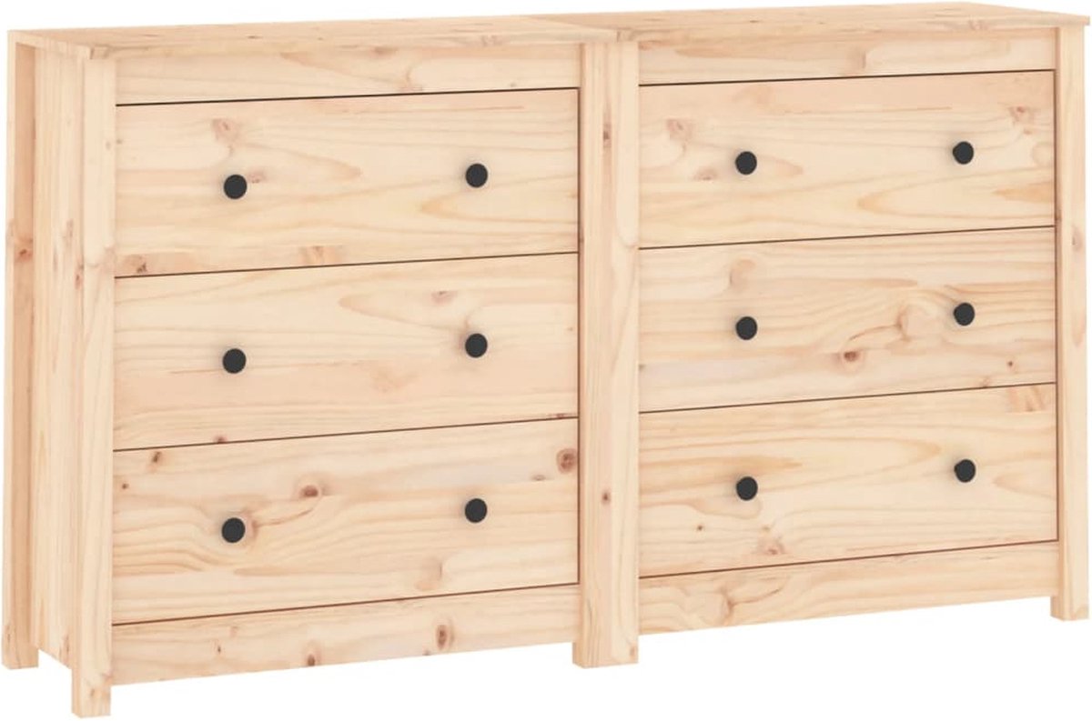 vidaXL - Dressoir - 140x35x80 - cm - massief - grenenhout