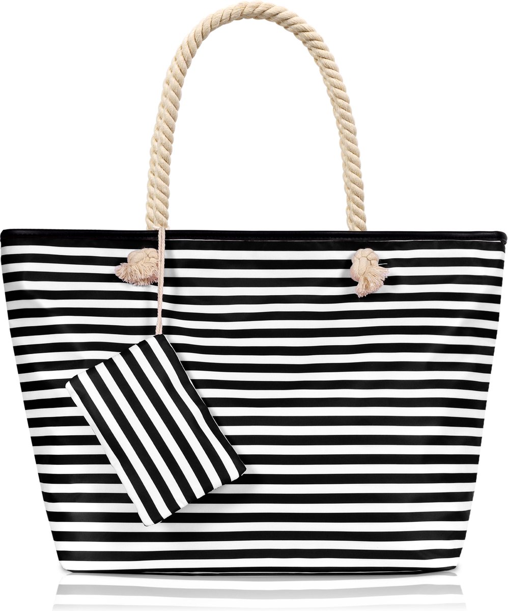 TAN.TOMI - Grote Shopper, Dames Handtas met klein Tas - Beach Bag met rits
