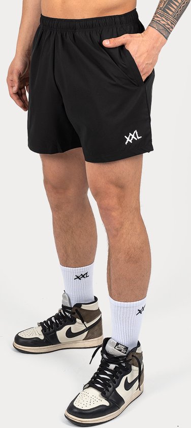 XXL Nutrition - Active Shorts - Sportbroek Heren, Korte Broek Fitness - Zwart - Maat L