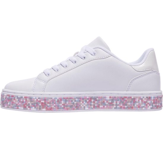 Graceland Dames Witte sneaker plateauzool gekleurde steentjes - Maat 40 |  bol.com