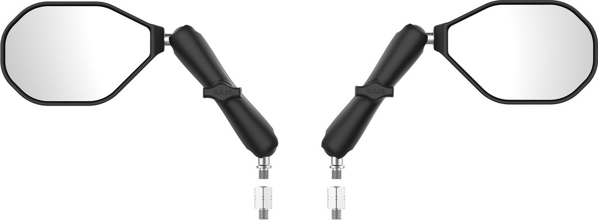 Tough-Mirror™-set met M10-1.25 Bases + M10-1.5 Adapters - Long Arm