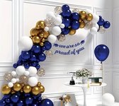 FeestmetJoep® Ballonnenboog Goud & Blauw - Verjaardag versiering