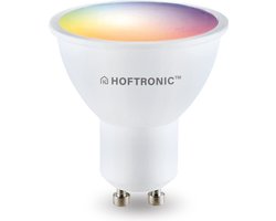 Hoftronic Smart - GU10 smart lamp - LED - Besturing via app - WiFi - Bluetooth - Dimbaar - Slimme verlichting - 120° - 5.5 Watt - 400 lumen - 230V - 2700-6000K - RGBWW - 16.5 miljoen kleuren - Smart spotje - Compatibel met alle smart assistenten