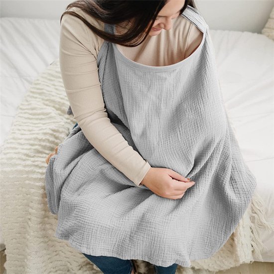 Ychee - Borstvoedingsdoek - Baby - Nursing Cover - Privacy - Comfort - Kinderwagen deken - 75x95cm - Blauw van Ychee — afbeelding 2