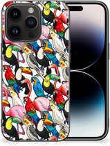 Telefoon Hoesje Geschikt voor iPhone 15 Pro Leuk TPU Backcase met Zwarte rand Birds
