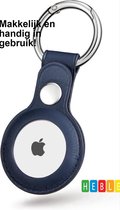 Heble® - "Premium-Leren-Hanger-geschikt voor-Apple-Airtag-in-Baltisch-Blauw "