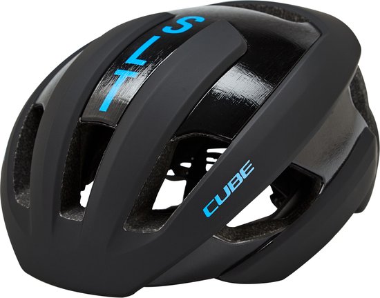 CUBE Fietshelm Heron - Racefietshelm - MIPS - 9 Ventilatiegaten - Verstelbaar - EPS triple in-mould - Zwart/Blauw - 52-57 cm - M