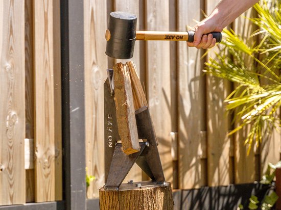 NO-AXE HOUTKLOVER - BLANK STAAL - SET MET HAMER - HOUTSPLIJTER - HOUTSPLITTER - HOUTKLIEVER - SPLIJTWIG - KLOOFWIG van NO-AXE — afbeelding 5