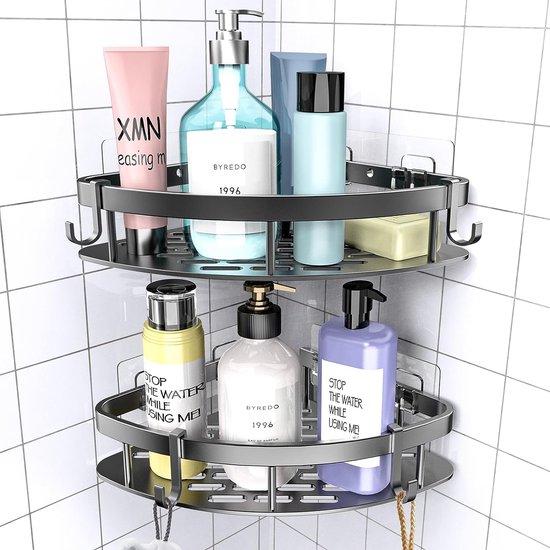 Rangement Douche U00c9tagu00e8re De Douche Sans Peru00e7age En Acier Inoxydable Sans Peru00e7age Avec 2 étagère Murale