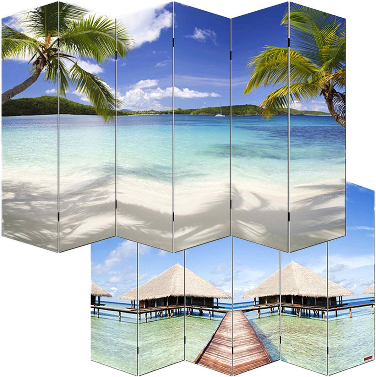 MCW Foto scherm scheidingswand M68 MVG-gecertificeerd ~ 180x240cm, strand