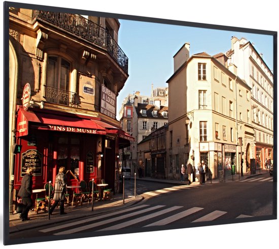 Fotolijst incl. Poster - De straatscène van Parijs - 90x60 cm - Posterlijst