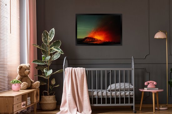 Affiche avec cadre Volcan à Hawaï - 90x60 cm