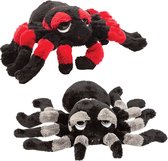 Suki gifts Pluche knuffel spinnen 2x stuks - tarantulas - 13 cm - speelgoed