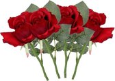 4 x Fleur tige rose rouge 30 cm - Fleurs artificielles