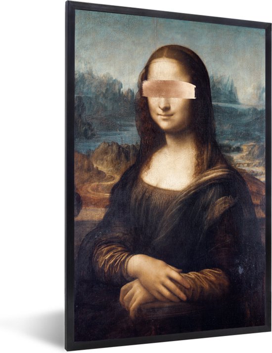 Fotolijst incl. Poster - Mona Lisa - Leonardo da Vinci - Brons - 20x30 cm - Posterlijst