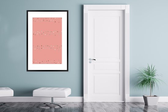 Luxe motif de pois argentés sur fond rose 80x120 cm