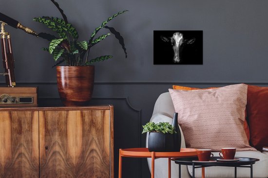 Fotolijst incl. Poster - Koe - Dieren - Zwart - 30x20 cm - Posterlijst