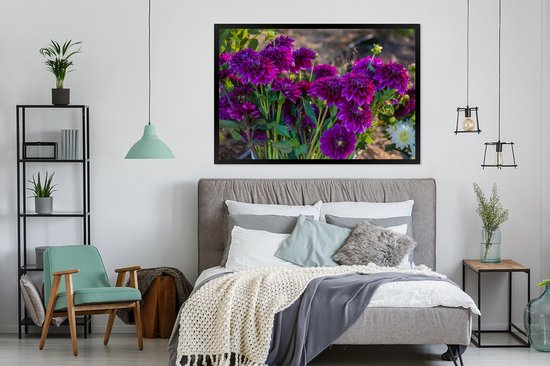 Cadre photo forêt avec dahlias noir sans passe partout