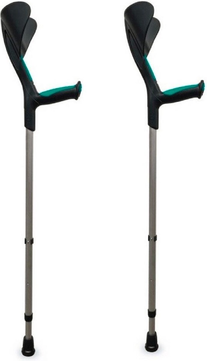 2 Advance Crutches Pack Anatomic Rubber Handle Green