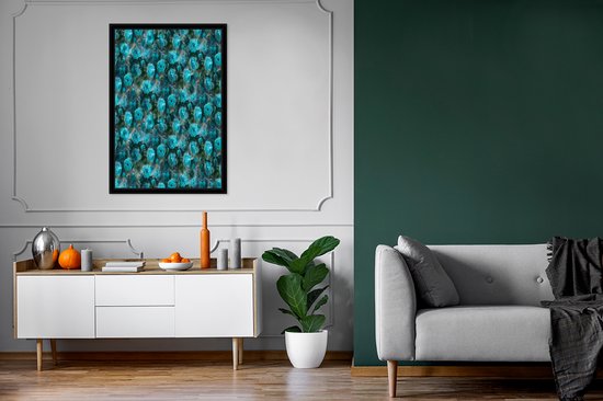 Cadre photo avec affiche - Fleurs - Roses - Blauw - 80x120 cm - Cadre pour affiche