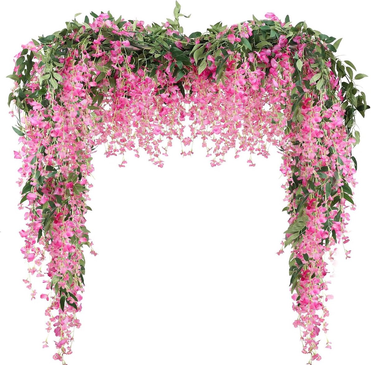 Bacucine 6 STKS Kunstmatige Kersenbloesem Takken Faux Kersen Zijde Bloemen Wijnstok Hoge Stengels Kunstbloem voor Vaas Bruiloft Home Decor (Wit