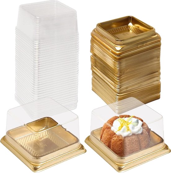 Boîte à Gâteaux de Lune Transparente Unique, Paquet de 50 Mini Boîtes à  Cupcakes