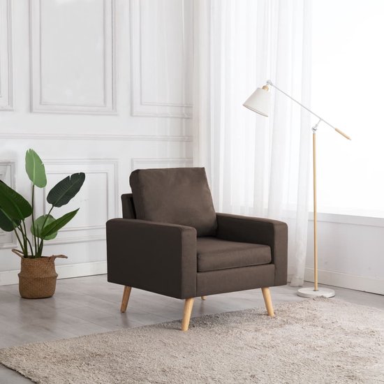 The Living Store Fauteuil - 77 x 71 x 80 cm - Bruin