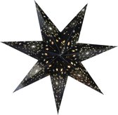 Étoile de Noël illuminée Decoris - noir - 60 cm - papier - alimenté par batterie