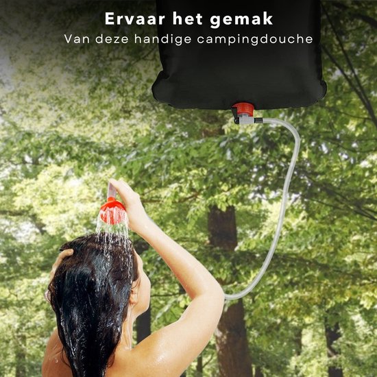 Cheqo® Campingdouche 15 Liter - Outdoor Douche - Buitendouche - Douche voor Camping - Zonnedouche - Waterzak - Douchezak van Cheqo — afbeelding 2