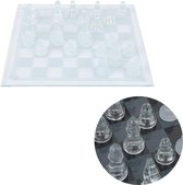 Cheqo® Échiquier en Verres de Luxe - Jeu d'échecs - Échiquier en Glas - Jeu d'échecs - Comprenant 32 Pièces d'échecs - 25x25 cm