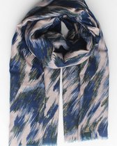 Fiona scarf- Accessories Junkie Amsterdam- Dames sjaal- Herfst winter- Katoenen sjaal- Dierenprint- Blauw groen wit met gouden glitters