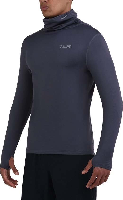 TCA Haut de course thermique à col montant pour homme - Gris foncé, XL