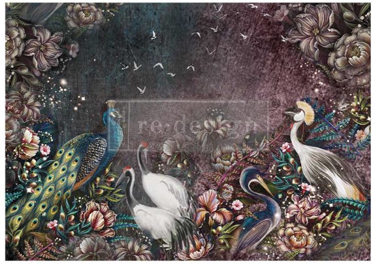 Redesign - Decoupage Fiber Paper A1 - Birds And Blooms