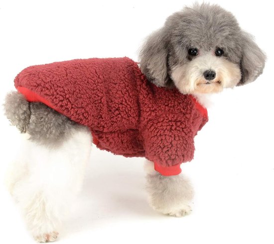 Winterjassen voor kleine honden Fleece warme hondentrui Trui puppy winterjas Chihuahua Kattenkleding huisdier Jongens Meisjes Hondenkleding Rood S - ’merkloos’