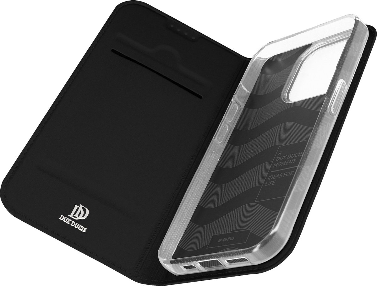 Dux Ducis - Telefoon Hoesje geschikt voor de iPhone 15 Pro - Skin Pro Book Case - Zwart