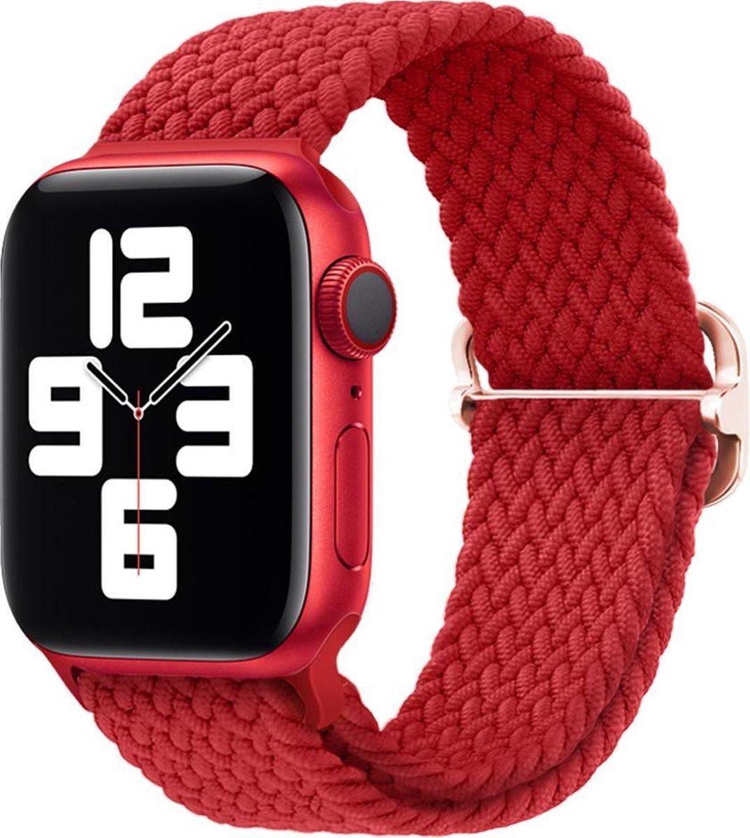 Gerrey® Nylon bandje geschikt voor Apple Watch - Rood Geweven - 42/44/45/49 mm - Gerrey - Series 1 2 3 4 5 6 SE 7 8 - Geschikt voor Apple Watch