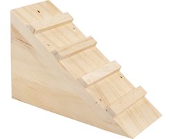 Duvoplus - Hok - Knaagdier - Houten Trap 14x6x9cm Houtkleurig - 1st
