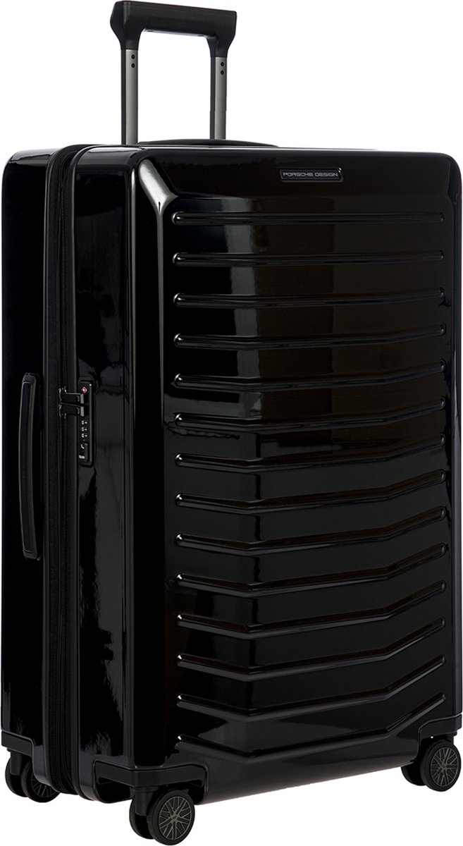 Valise Cabine PORSCHE DESIGN Roadster HC 4W, Chariot, Noir Brillant, 40-49L, Polycarbonate Et Cuir