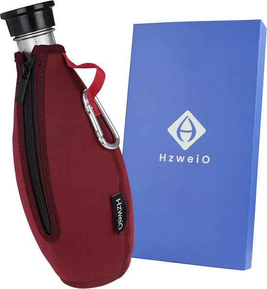 Babyflesje - Premium beschermhoes compatibel met SodaStream Crystal glazen fles - breukbescherming - koeleffect - neopreen hoes voor glazen flessen - ideaal accessoire voor onderweg (rood)