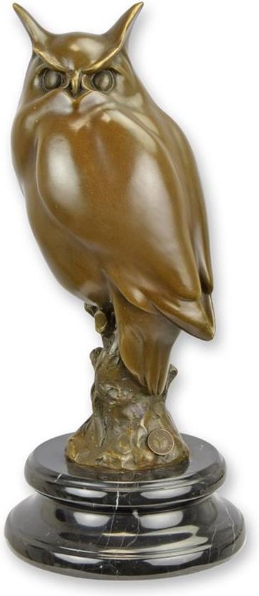 Uil - Ransuil - Bronzen beeld - Sculptuur - 30,6 cm hoog