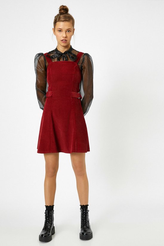 Koton robe détaillée avec ceinture rouge Claret pour femme 0KAL88237OW |  bol.com
