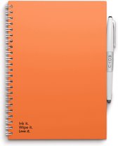 MOYU - Sunset Orange Notebook - Uitwisbaar Notitieboek A5 Premium - Multifunctionele pagina’s - Inclusief uitwisbare pen, houder en wisdoekje
