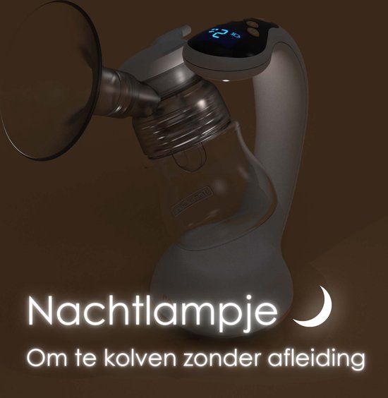 TensCare - Nouri Auto Borstkolf - Efficiënt en Comfortabel met 8 Zuigniveaus - Bekroonde Elektrische Kolf met Multimodale Technologie, Stil en Oplaadbaar - BPA-vrij en Voorzien van LCD Display en Nachtlicht van Tenscare — afbeelding 3