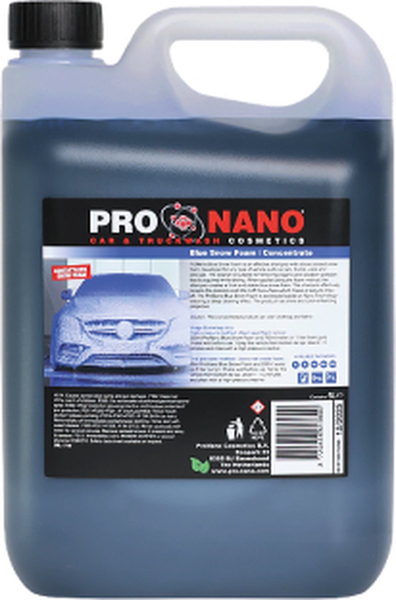 ProNano | Pro Nano Blue Snow Foam 5L | Auto Shampoo | Concentraat | CONTACTLOOS WASSEN! NANO TECHNOLOGIE | voor contactloze, krasvrije reiniging van personenauto's