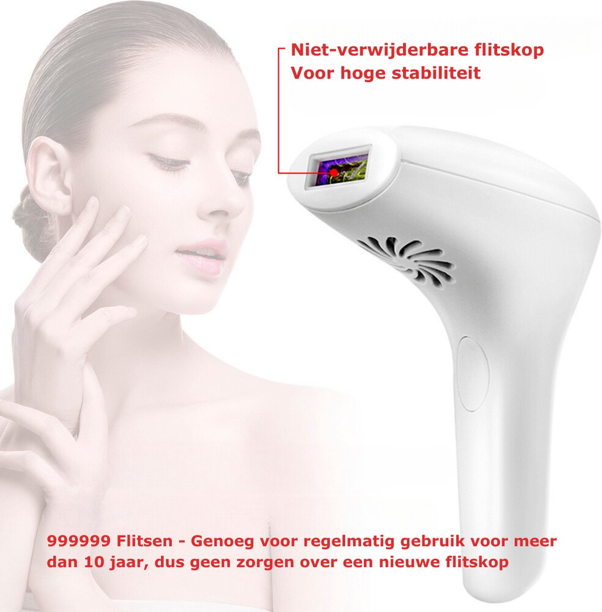 Epileerapparaat Dames Voor Gezicht - Laser Ontharingsapparaat 1000000 Flitsen - IPL Ontharingsapparaat 8 Standen Veiligheidsbril Scheermesje - Wit thumbnail 4