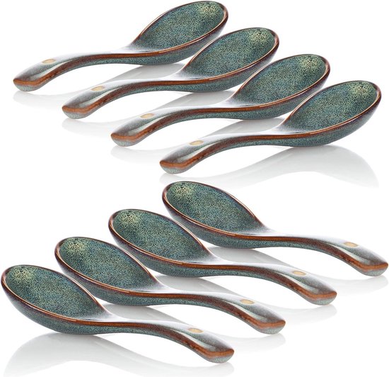 Cuillères à Soupe Asiatiques En Inox - 5,5 Pouces - Pour Soupes, Riz, Et Plats Asiatiques