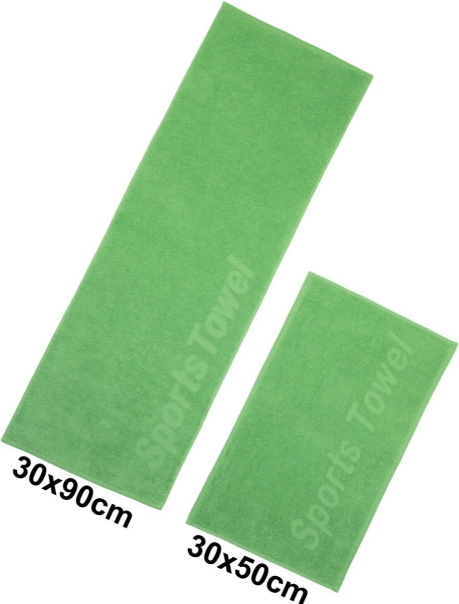 Groene Sport Handdoek Set 3 Stuks | 30 x 90 cm | 100% puur katoen | Gemaakt in Türkiye