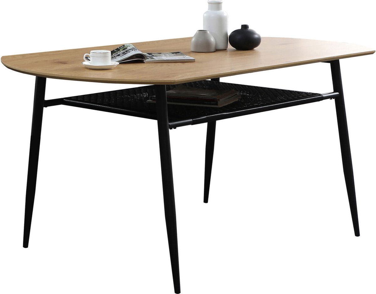 Eetkamertafel Lourdes Bruin - MDF - Rechthoek - 180x90cm - Hoogte 76 cm